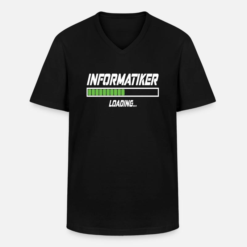 Informatiker Loading... - Männer-T-Shirt mit V-Ausschnitt - Schwarz