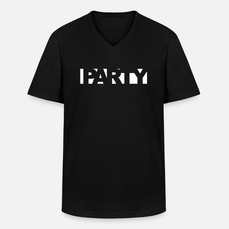 Party Tshirt - Männer-T-Shirt mit V-Ausschnitt - Schwarz