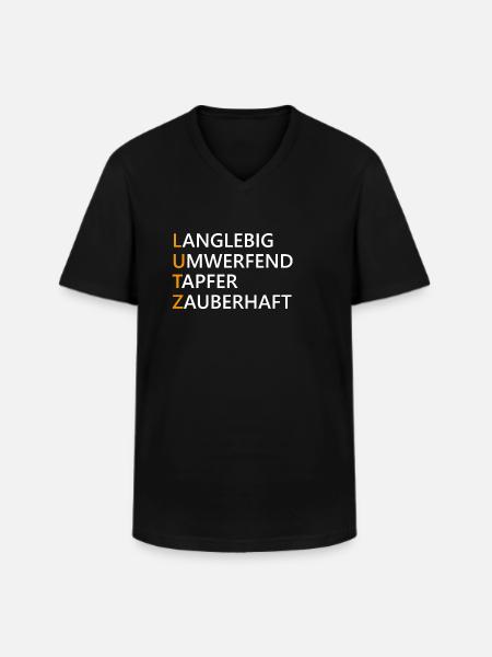 Lutz Name Geschenk - Männer-T-Shirt mit V-Ausschnitt - Schwarz