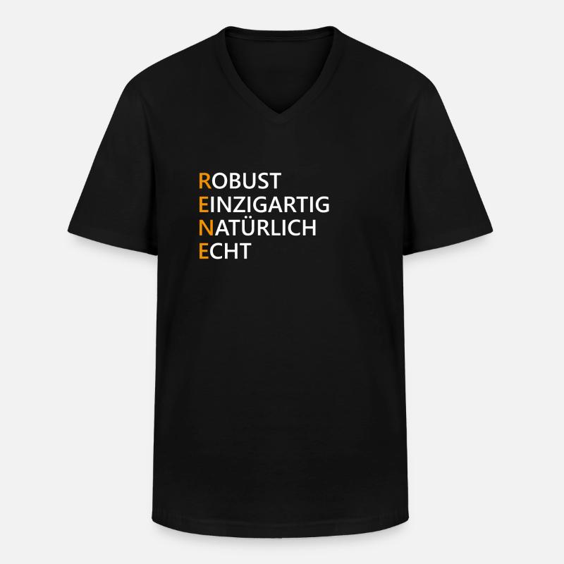 Rene Name Geschenk - Männer-T-Shirt mit V-Ausschnitt - Schwarz