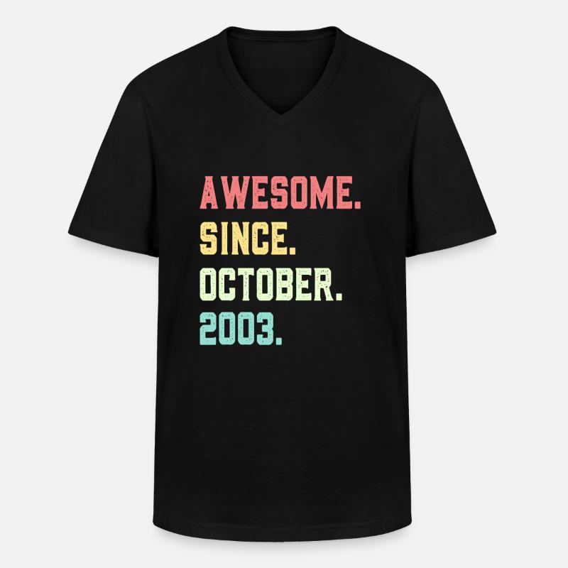 Awesome Since October 2003 - Men's V-Neck T-Shirt - black