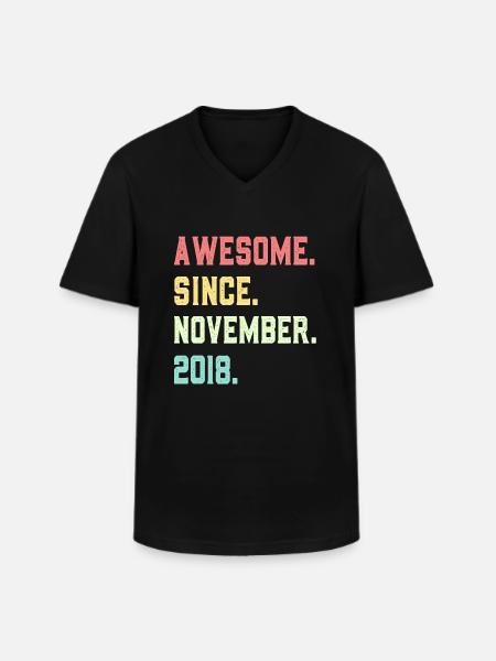 Awesome Since November 2018 - Men's V-Neck T-Shirt - black