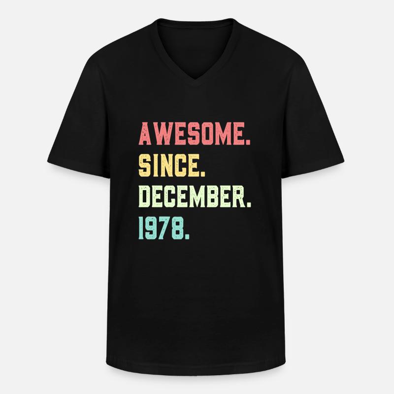 Awesome Since December 1978 - Men's V-Neck T-Shirt - black