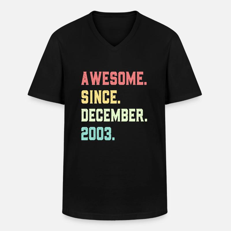 Awesome Since December 2003 - Men's V-Neck T-Shirt - black