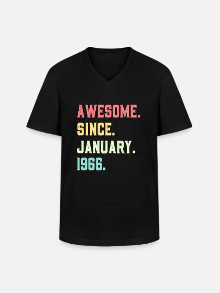 Génial depuis janvier 1966 - T-shirt col V Homme - noir