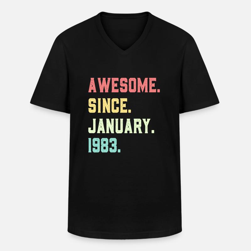 Großartig seit Januar 1983 - Männer-T-Shirt mit V-Ausschnitt - Schwarz