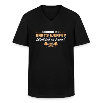 Darts werfen weil ich es kann Dartspieler - Männer-T-Shirt mit V-Ausschnitt - Schwarz - Vorne - AI Model Male 178 dark (178cm)