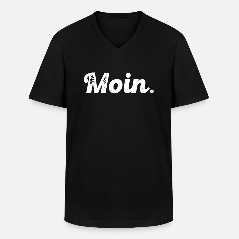 Moin. - Männer-T-Shirt mit V-Ausschnitt - Schwarz