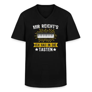 Keyboarder Pianist Piano Mir reichts Spruch - Männer-T-Shirt mit V-Ausschnitt - Schwarz - Vorne - AI Model Male 178 dark (178cm)