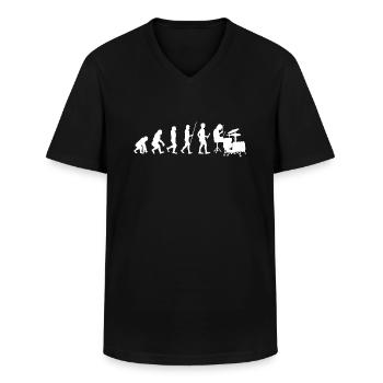 Drummer Drummer Evolution Drums - T-shirt col V Homme - noir - Devant - AI Model Male 178 dark (178cm)