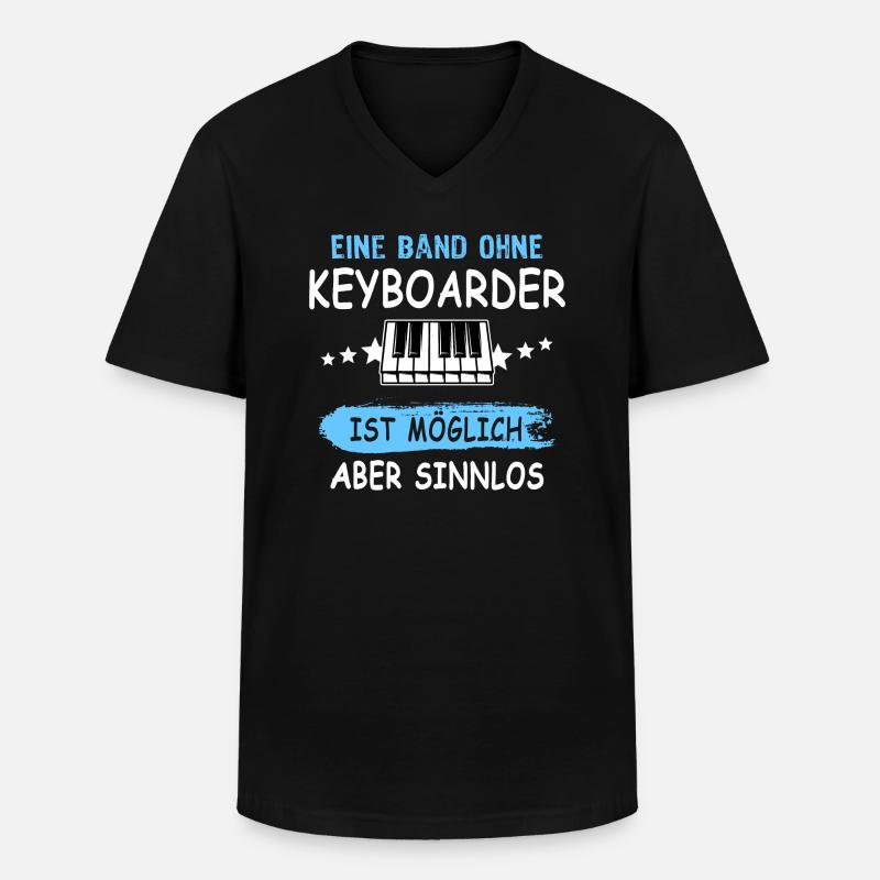 Keyboarder Sprüche Keyboard - Männer-T-Shirt mit V-Ausschnitt - Schwarz