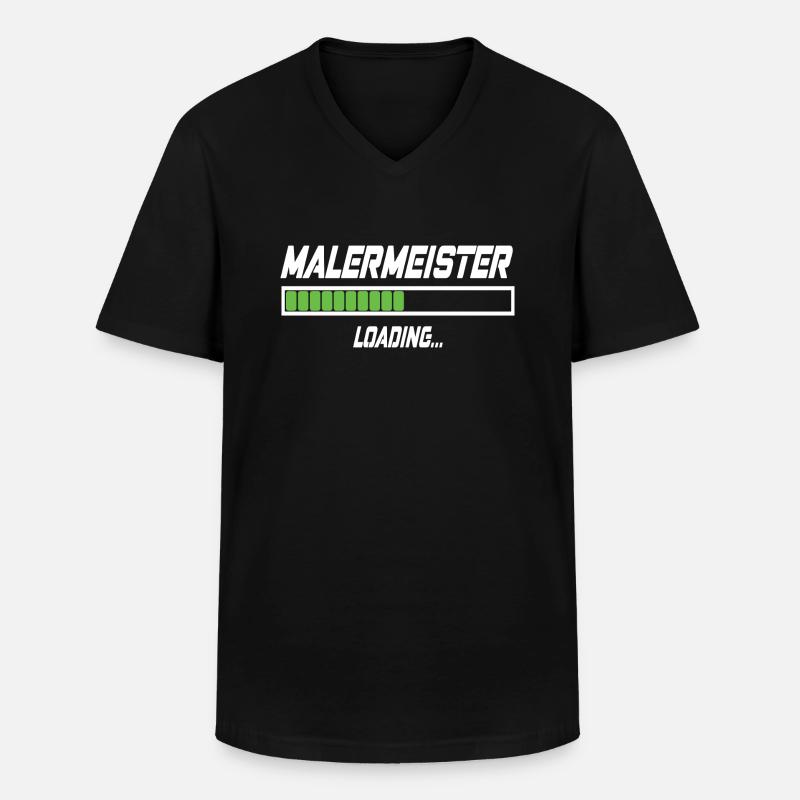Malermeister Loading... - Männer-T-Shirt mit V-Ausschnitt - Schwarz