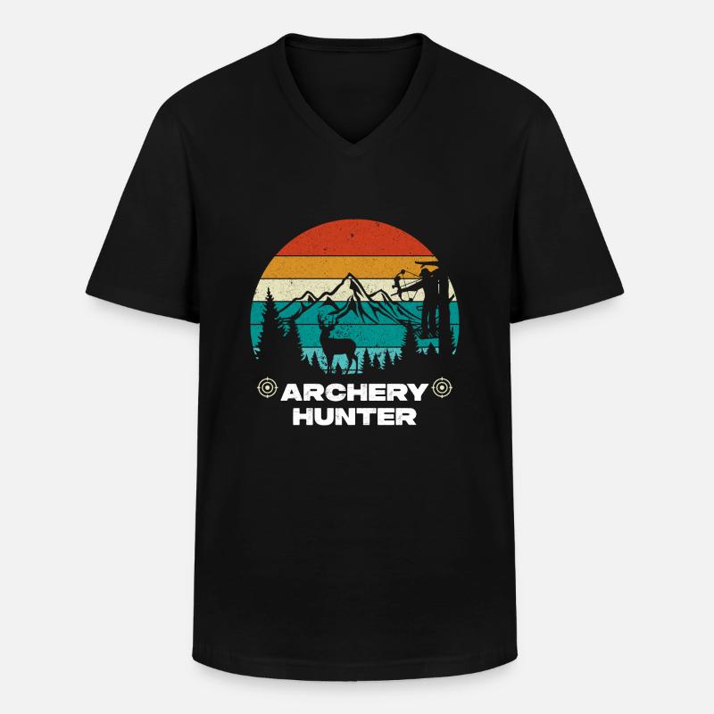 Archery Hunter - Männer-T-Shirt mit V-Ausschnitt - Schwarz