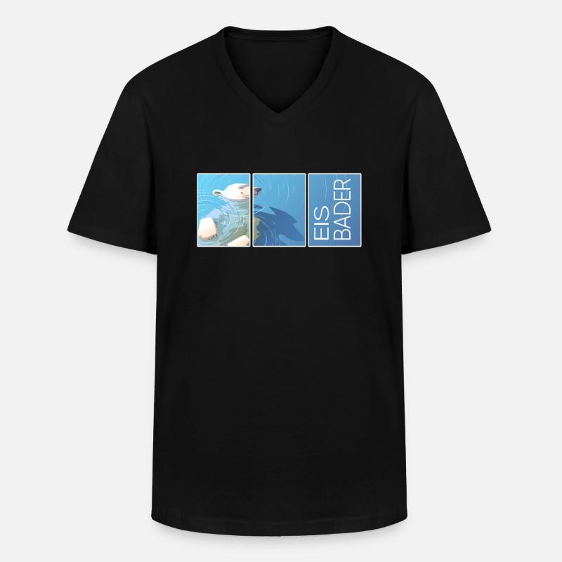 eisbader eisbär winterschwimmen kneipp kältebad - Männer-T-Shirt mit V-Ausschnitt - Schwarz