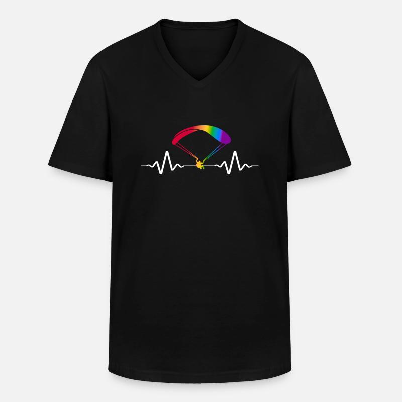 paragliding glide-long gleitschirm gleiten - Männer-T-Shirt mit V-Ausschnitt - Schwarz