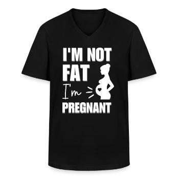 Ich bin nicht fett im schwanger - Männer-T-Shirt mit V-Ausschnitt - Schwarz - Vorne - AI Model Male 178 dark (178cm)