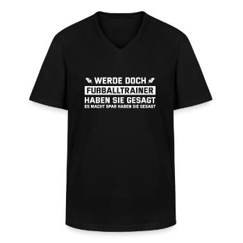 Fussball Torwarttrainer Fußballtrainer - Männer-T-Shirt mit V-Ausschnitt - Schwarz - Vorne - AI Model Male 178 dark (178cm)