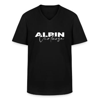 skifahrer alpin winter snowboarder pulverschnee - Männer-T-Shirt mit V-Ausschnitt - Schwarz - Vorne - AI Model Male 178 dark (178cm)