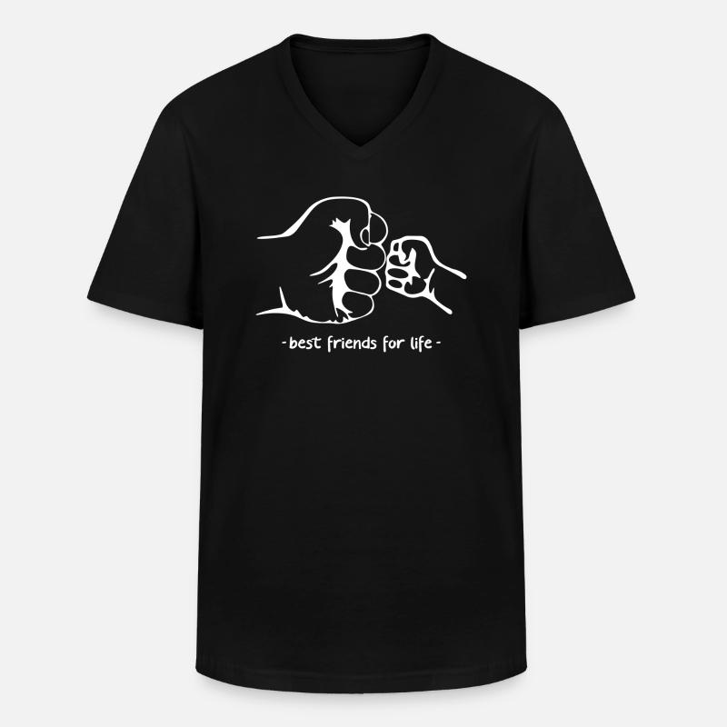 Beste Freunde fürs Leben - Männer-T-Shirt mit V-Ausschnitt - Schwarz