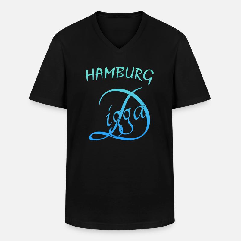 Hamburg Digga - Männer-T-Shirt mit V-Ausschnitt - Schwarz