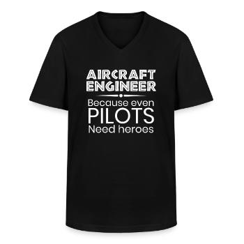 Gift for Aircraft Engineer National Aviation Day - Männer-T-Shirt mit V-Ausschnitt - Schwarz - Vorne - AI Model Male 178 dark (178cm)