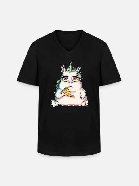 Unicorn Pizza - Men's V-Neck T-Shirt - black
