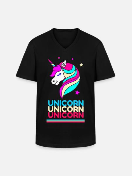 Unicorn Unicorn Unicorn - Men's V-Neck T-Shirt - black