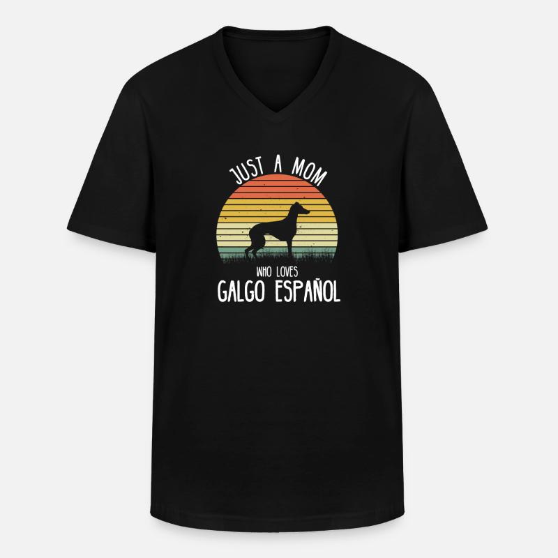 Galgo Windhund Greyhound Halter Geschenkidee - Männer-T-Shirt mit V-Ausschnitt - Schwarz