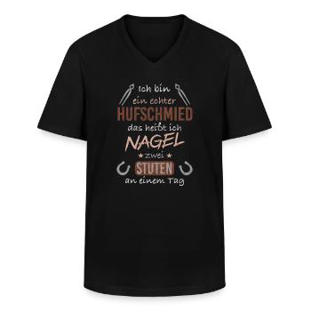 Schmied Hufschmied Hammer Amboss Geschenkidee - Männer-T-Shirt mit V-Ausschnitt - Schwarz - Vorne - AI Model Male 178 dark (178cm)
