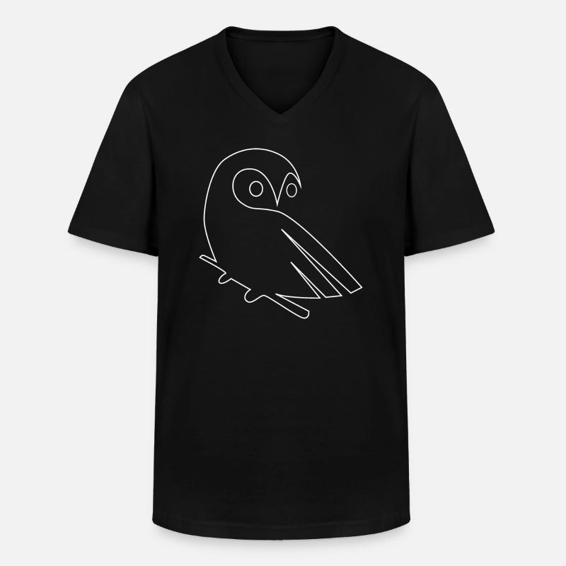 Eule - Männer-T-Shirt mit V-Ausschnitt - Schwarz