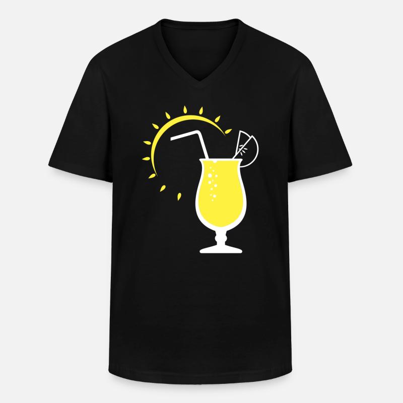 Sonnige Limonade - Männer-T-Shirt mit V-Ausschnitt - Schwarz