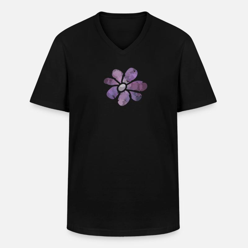 Blüte Blume - Männer-T-Shirt mit V-Ausschnitt - Schwarz