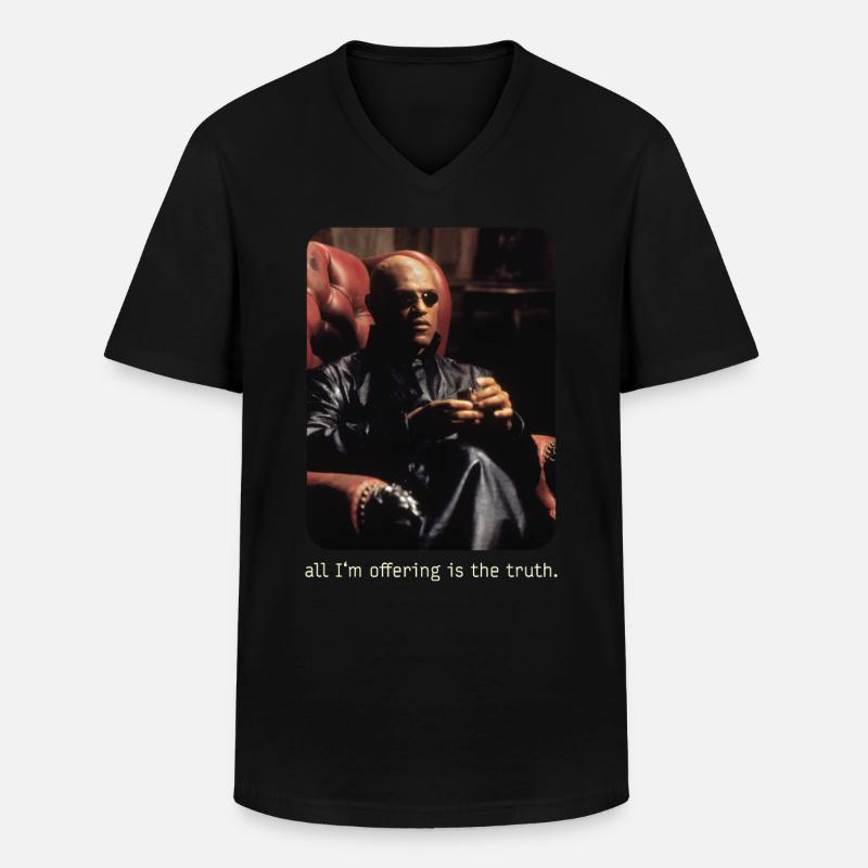 Matrix Morpheus - T-shirt col V Homme - noir