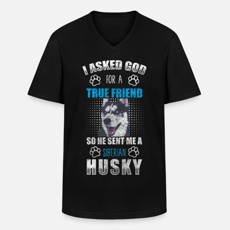 Husky Hunderasse Rassehund - Männer-T-Shirt mit V-Ausschnitt - Schwarz