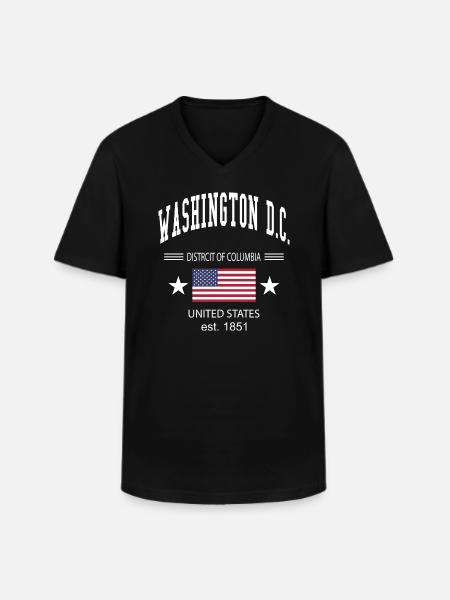 Washington DC - Men's V-Neck T-Shirt - black