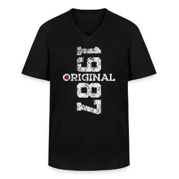 39. GEBURTSTAG ORIGINAL 1987 - Männer-T-Shirt mit V-Ausschnitt - Schwarz - Vorne - AI Model Male 178 dark (178cm)