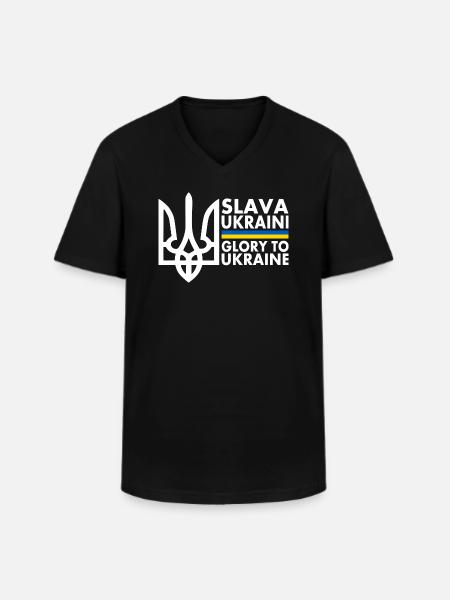 Slava ukraini - Men's V-Neck T-Shirt - black