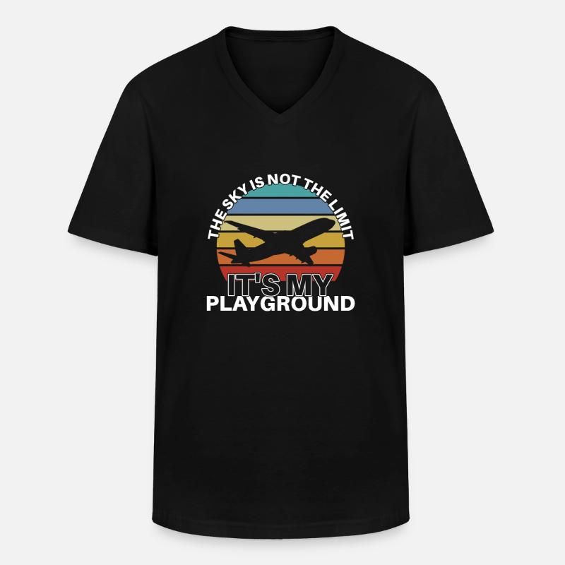 Flugzeug Luftfahrt - Männer-T-Shirt mit V-Ausschnitt - Schwarz