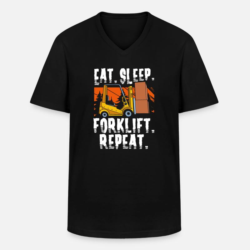 Gabelstaplerfahrer - Männer-T-Shirt mit V-Ausschnitt - Schwarz