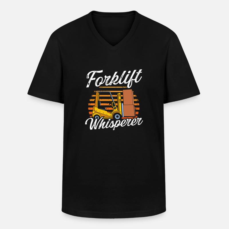 Gabelstapler Staplerfahrer - Männer-T-Shirt mit V-Ausschnitt - Schwarz