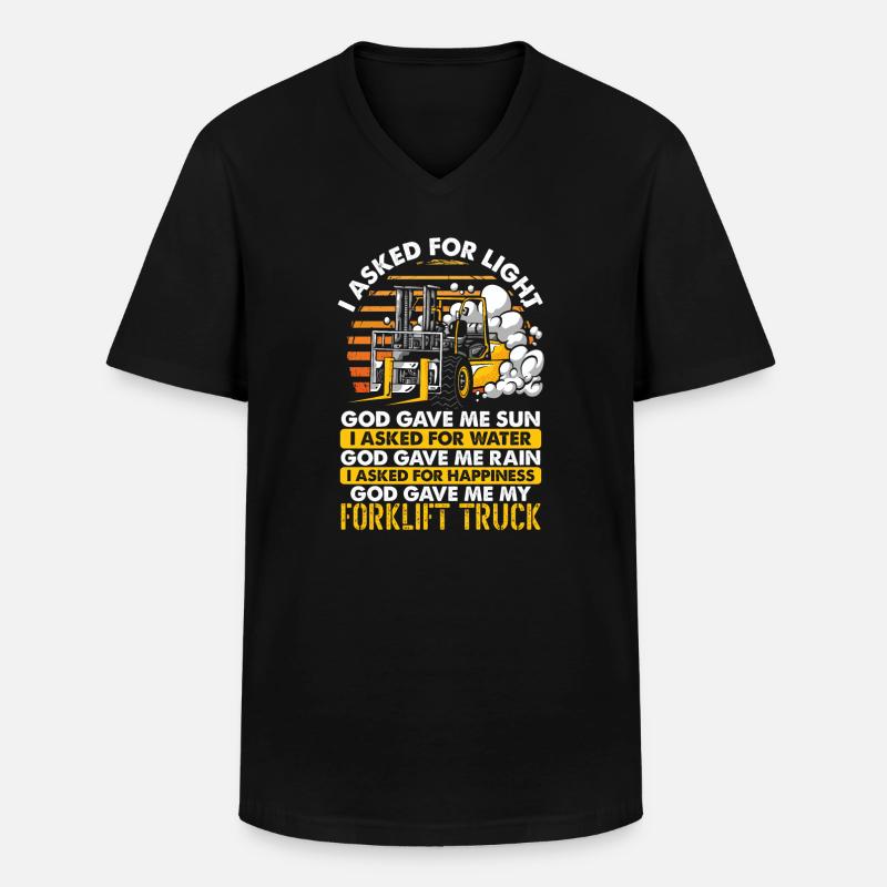 Gabelstapler Geschenk - Männer-T-Shirt mit V-Ausschnitt - Schwarz