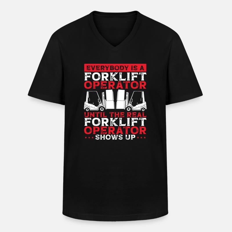 Forklift Operator - Men's V-Neck T-Shirt - black
