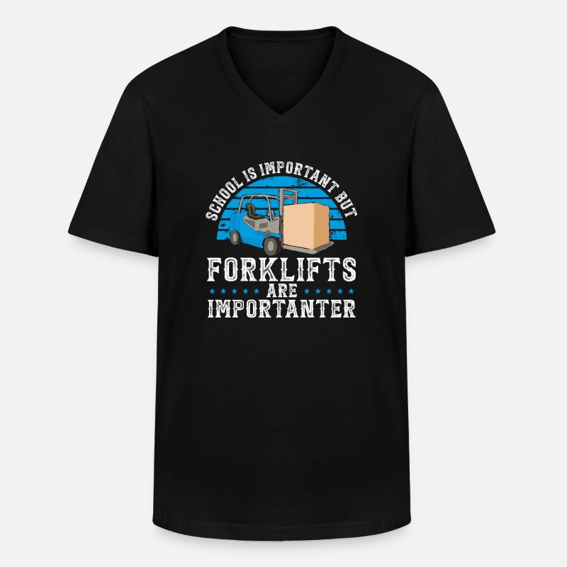 Gabelstaplerfahrer Geschenkidee - Männer-T-Shirt mit V-Ausschnitt - Schwarz
