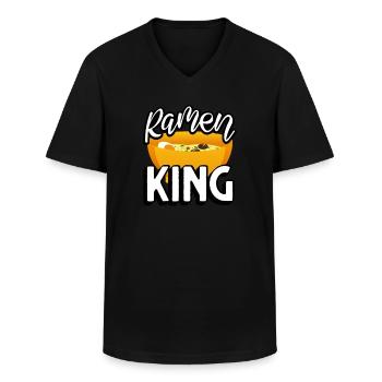 Roi Ramen - T-shirt col V Homme - noir - Devant - AI Model Male 178 dark (178cm)