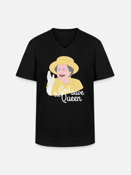God save the Queen - Men's V-Neck T-Shirt - black