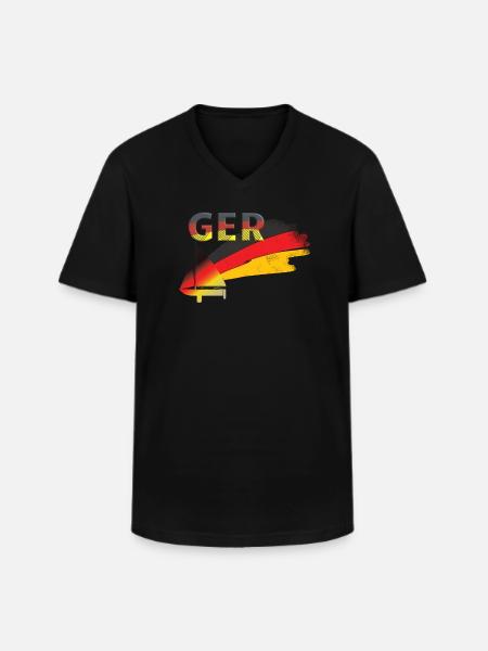 Germany Sailing - Men's V-Neck T-Shirt - black