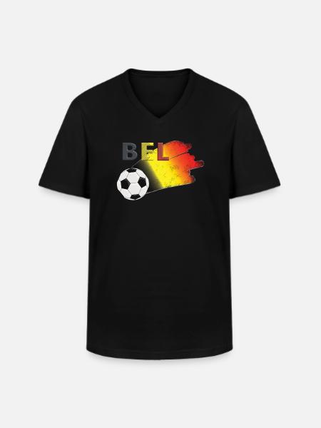 Flag Belgium - Men's V-Neck T-Shirt - black