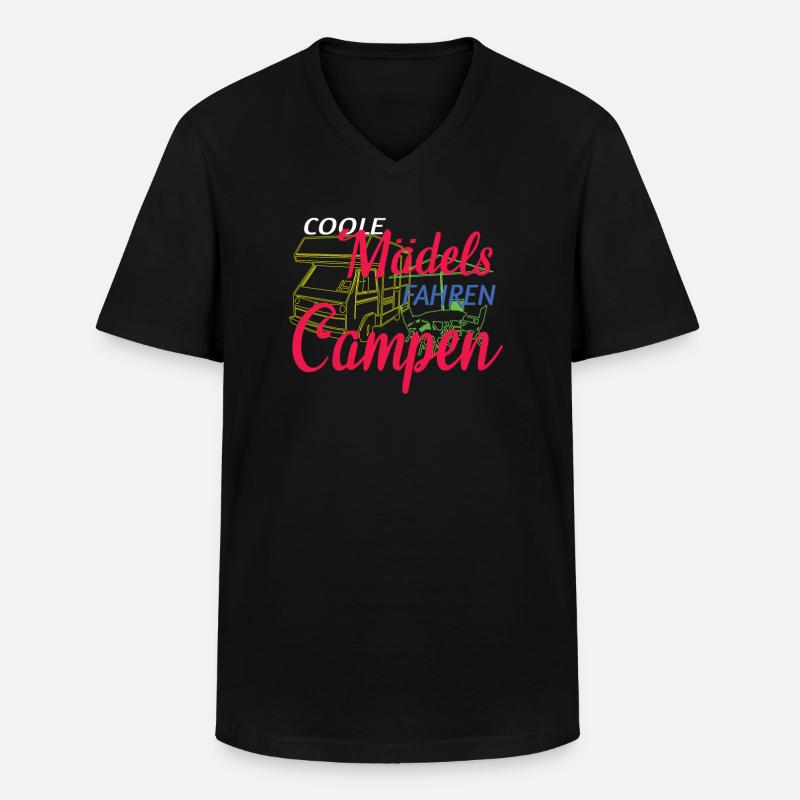 Camper Geschenkidee Camping - Männer-T-Shirt mit V-Ausschnitt - Schwarz