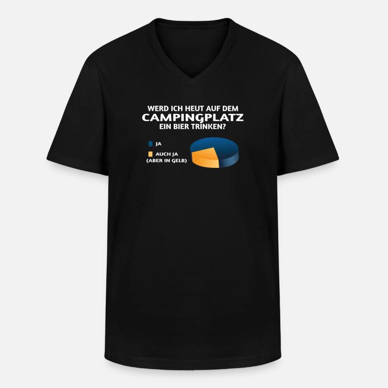Camper Geschenkidee Camping - Männer-T-Shirt mit V-Ausschnitt - Schwarz