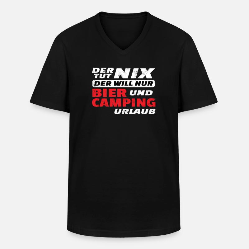 Camper Geschenkidee Camping - Männer-T-Shirt mit V-Ausschnitt - Schwarz